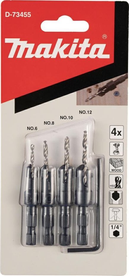 Wiertło Makita ZESTAW WIERTŁO/POGŁĘBIACZ 4 szt. (2,4-2,8-3,2-3,6) MAKITA