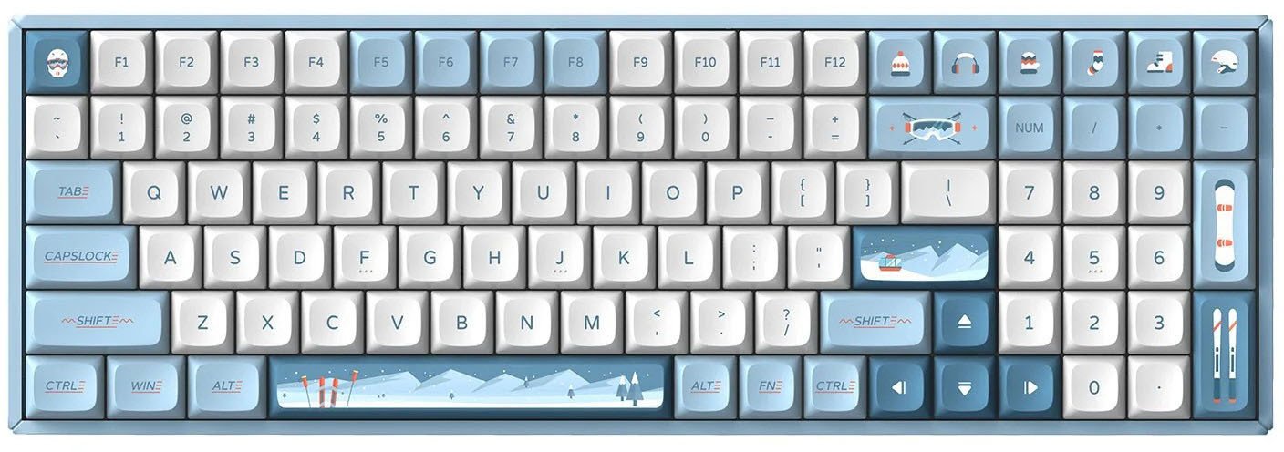 IQUNIX F97 Wintertide Wireless Gaming Tastatur, RGB - MX-Brown-Switches (US)