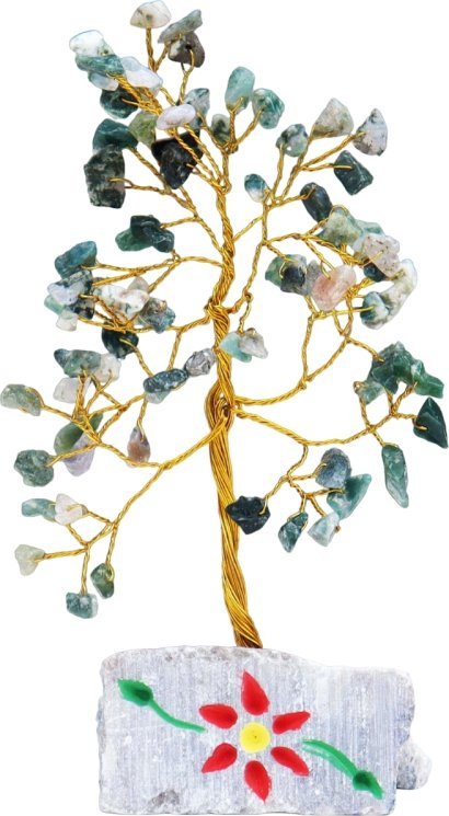 Art-Pol Drzewko z kamieniami szlachetnymi - Agat Mszysty | 80 kamieni