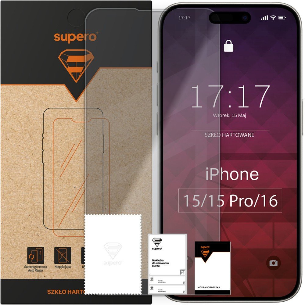 Szkło hartowane Supero do iPhone 16 Pro/15 Pro/15