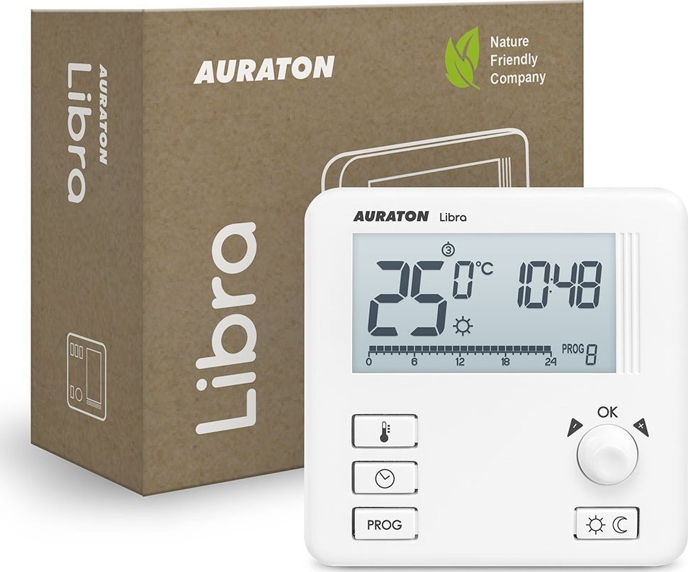 Auraton AURATON Libra - Tygodniowy, przewodowy regulator temperatury, (następca modelu 3021)