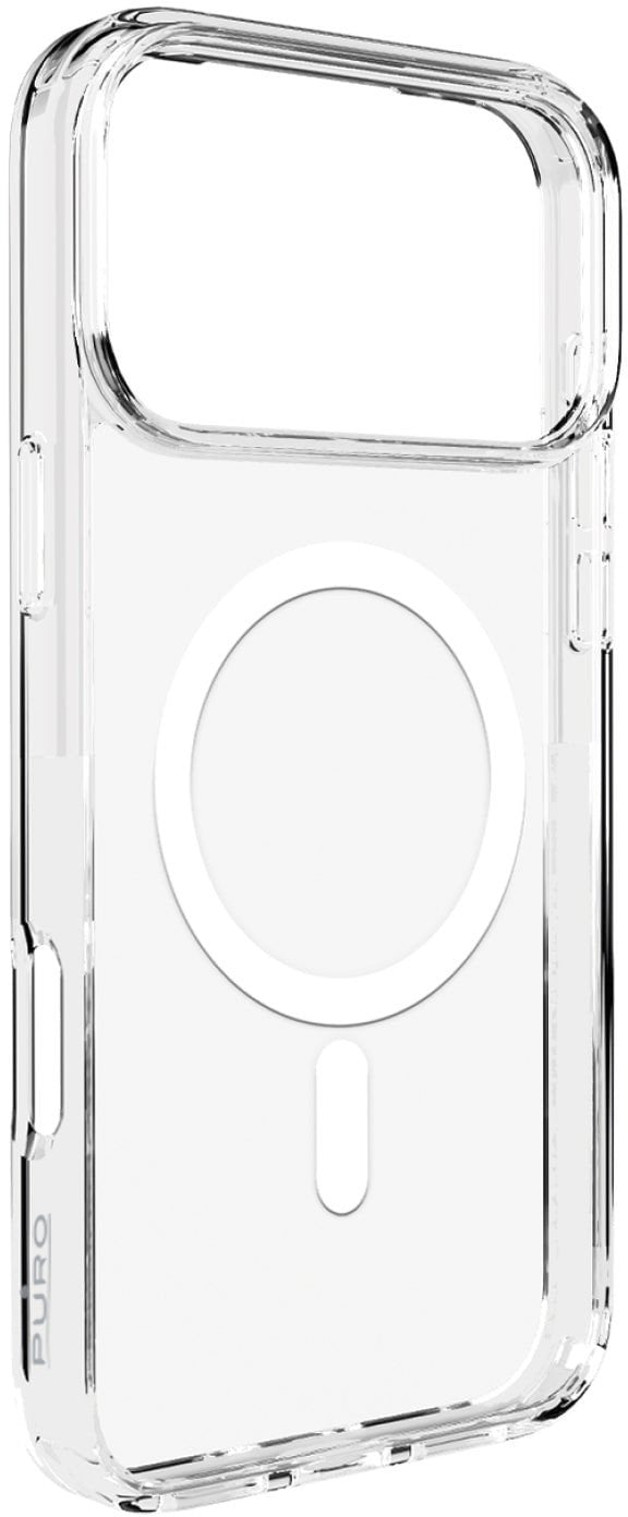 Etui Puro Lite Mag TPU+PC kompatybilne z MagSafe na iPhone 17 Pro Max - przezroczyste z białym pierścieniem