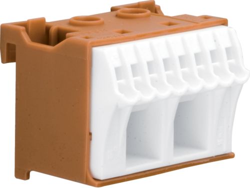 Hager Blok samozacisków 63A QC brązowy 10 przyłączy 33x45x45mm (KN10P)