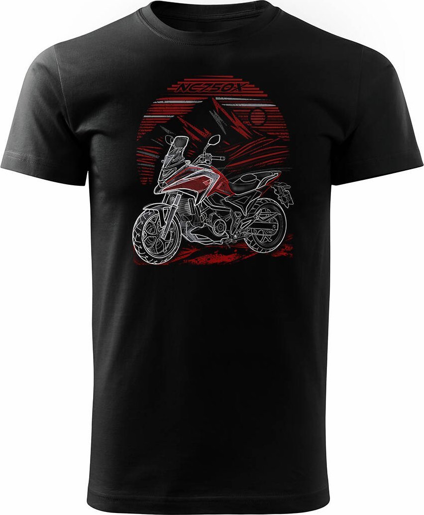 Topslang Koszulka z motocyklem na motor Honda NC 750 X NC750X męska czarna REGULAR XL