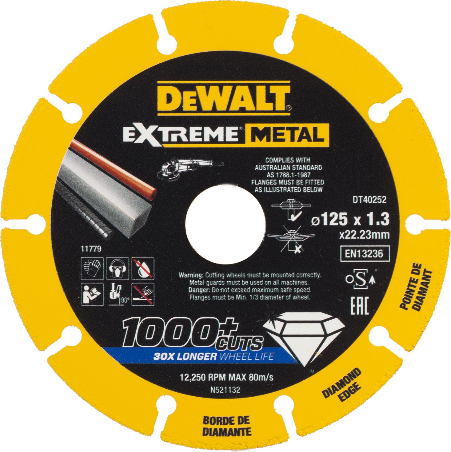 Dewalt Tarcza diamentowa do metalu Extreme Metal 125x22.23x1.3mm (DT40252-QZ)