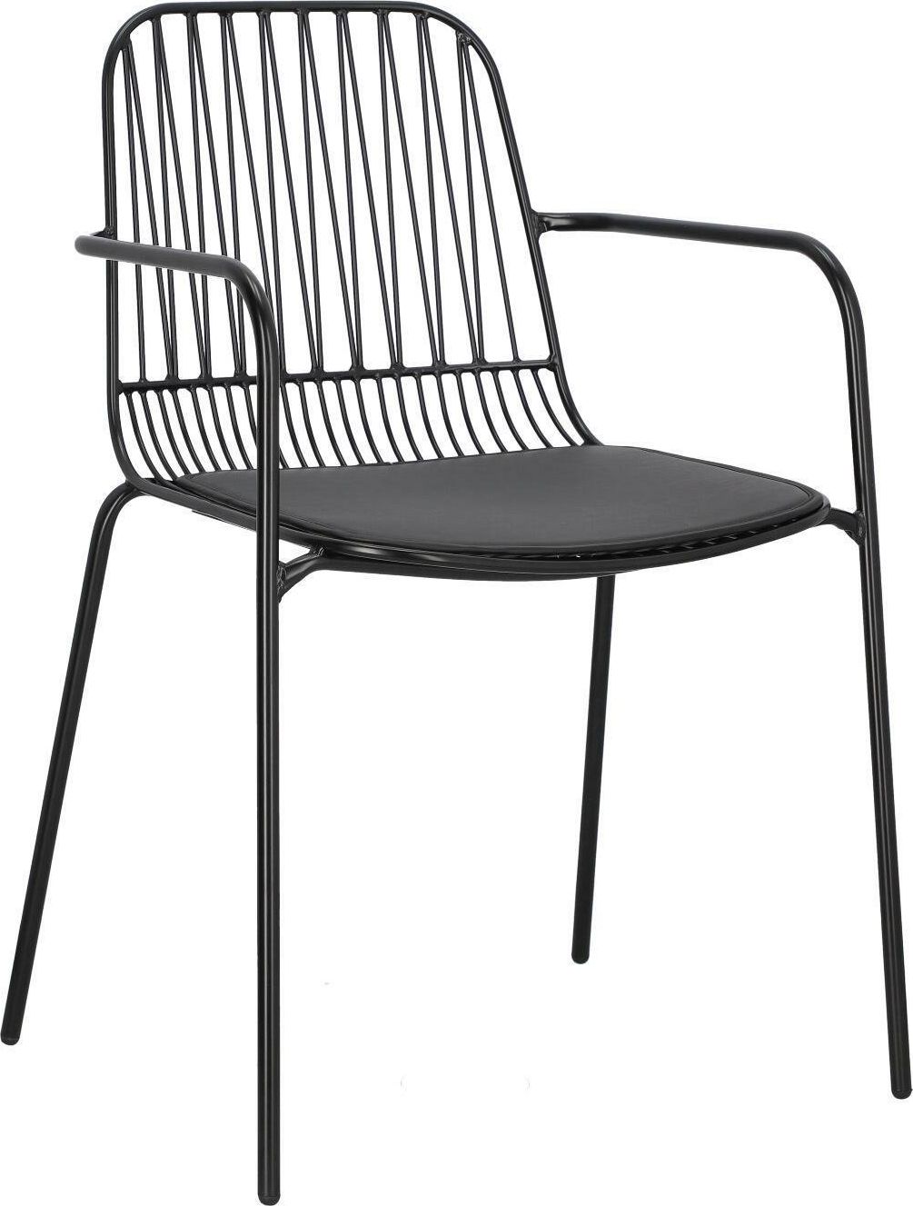 Intesi Krzesło Willy Arm Black z poduszką PU