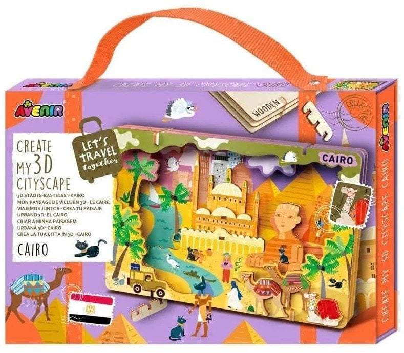 Stwórz pejzaż miejski Kair - puzzle drewniane 3D