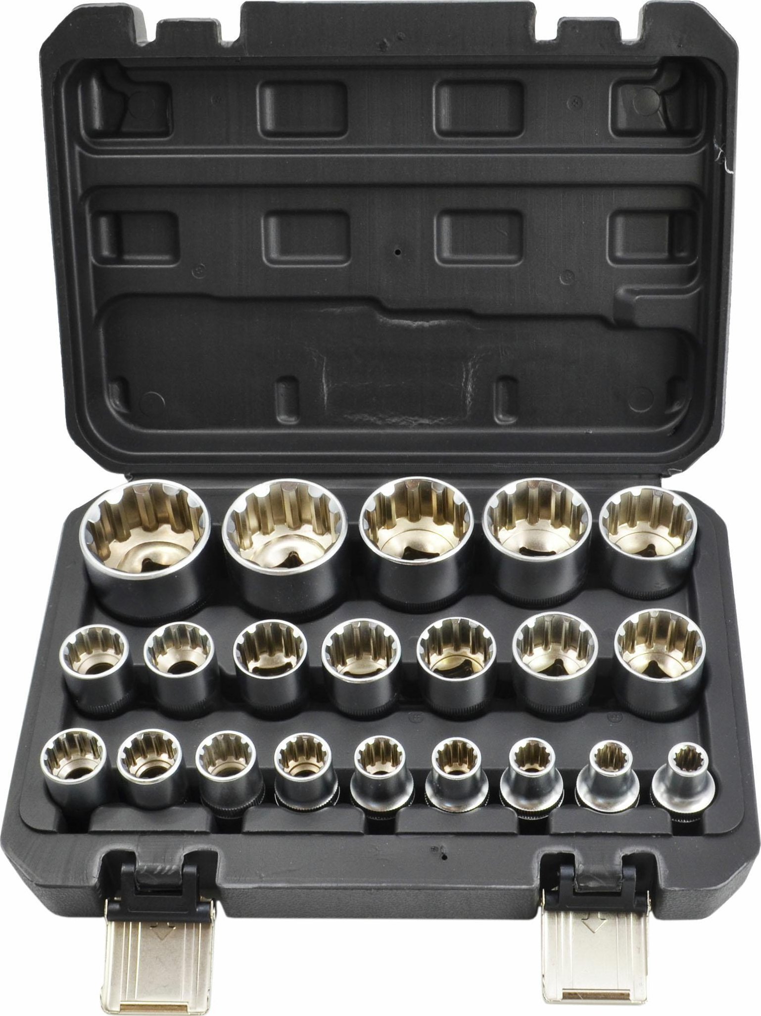 AWTools AWTOOLS ZESTAW NASADEK SPLINE 21el. 12-KĄT. BLACK LINE