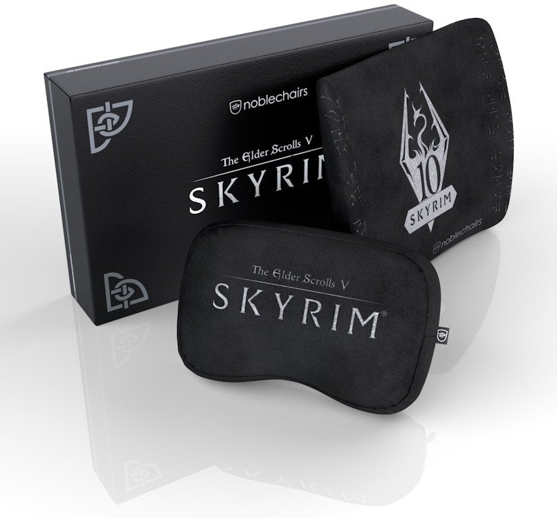 noblechairs Skyrim, Neck pillow/Lumbar pillow, Black, 2 pc(s)