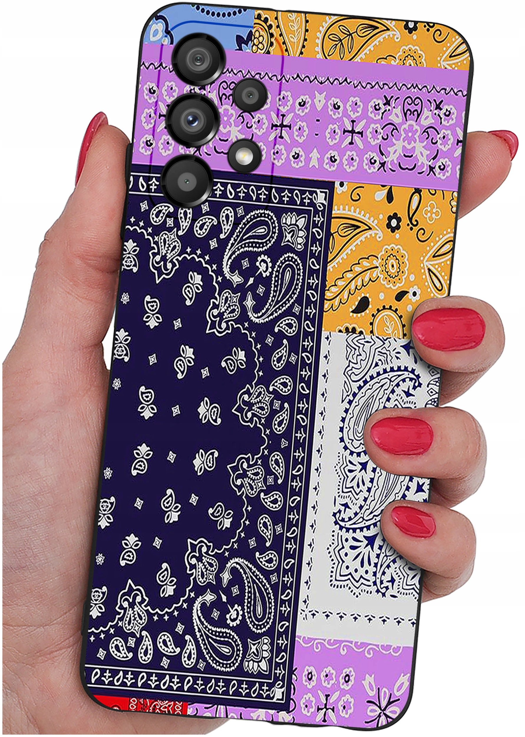 Etui do Samsung A32 4G | WZORY | SILIKONOWE MATT SZKŁO 9H