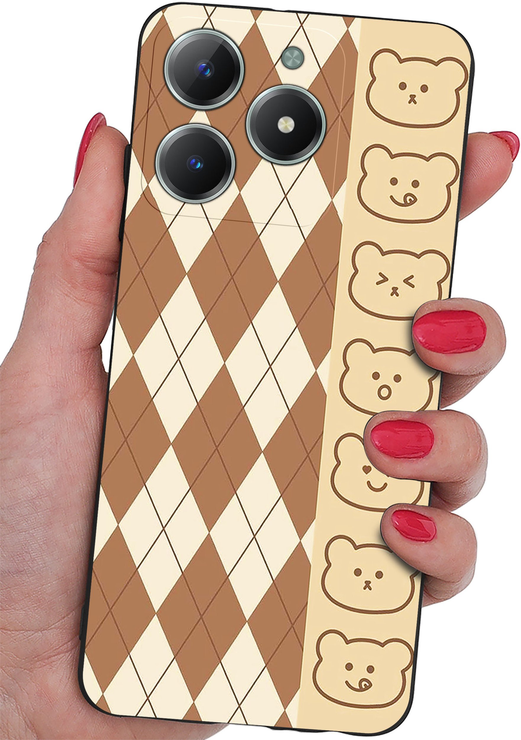 Etui do Realme C61 | C63 WZORY |SILIKONOWE MATT CASE + SZKŁO 9H