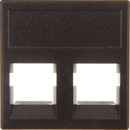 Kontakt-Simon Simon Connect Płytka K45 gniazda teleinformatycznego podwójnego 2xRJ płaska szary grafit (KB076/14)