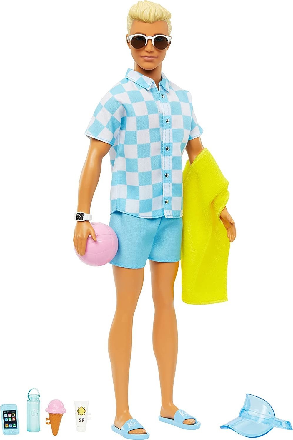 Lalka Barbie Mattel Ken na plaży + akcesoria (HPL74)