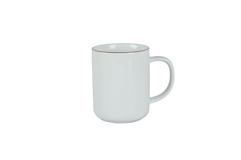 MUG WITH GOLD RIM WHITE 340ML