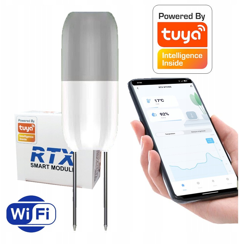 Zewnętrzny Bezprzewodowy Czujnik Wilgotności Temperatury Gleby Tuya WiFi