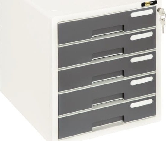 Grand POJEMNIK Z 5 SZUFLADAMI PLASTIKOWY NA ZAMEK YELLOW ONE GRAND YL-S905 SZARY