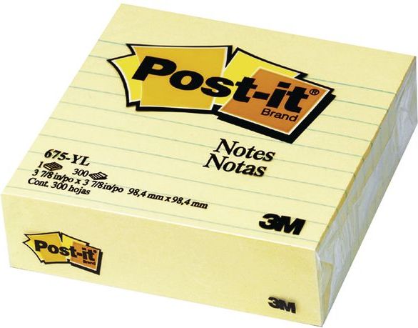 Post-it Bloczek 675-YL 100x100mm w linie, żółty (3M0257)