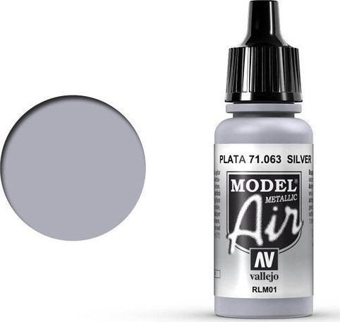 Vallejo Vallejo Model Air Silver RLM01 Metallic 71.063 uniwersalny