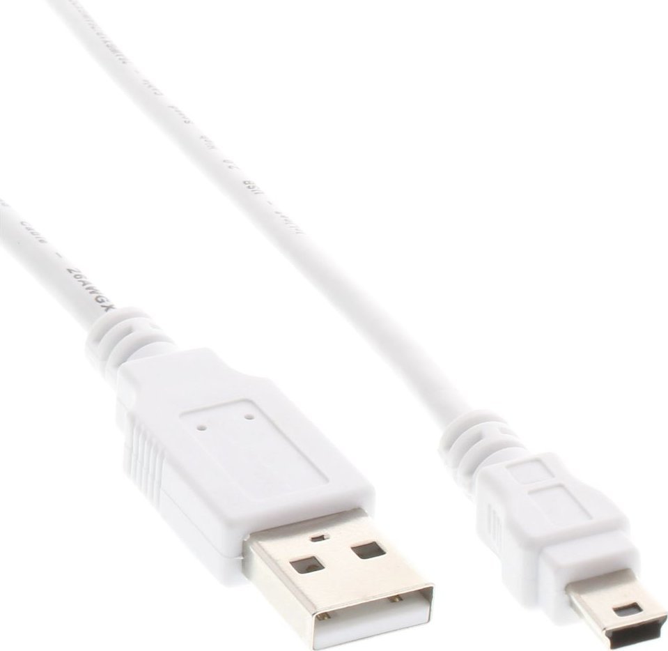 Kabel USB InLine USB-A - miniUSB 0.5 m Biały (31805W)