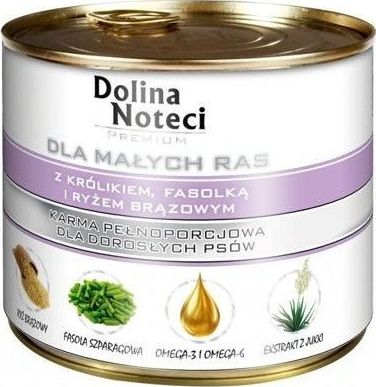 Dolina Noteci Dolina Noteci PREMIUM dla psów małych ras z królikiem, fasolką i ryżem 12x185g