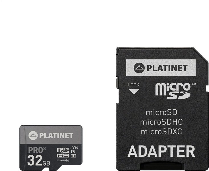 Karta Platinet Pro MicroSDHC 32 GB Class 10 UHS-III/U3 A1 V30 (PMMSD32UIII / 44003)