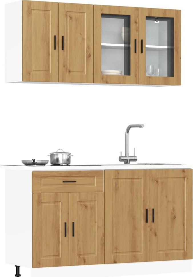 vidaXL vidaXL Zestaw szafek kuchennych, Kalmar, 4-częściowy, dąb artisan