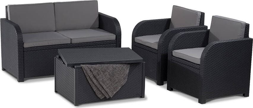 Allibert Modena set with storage table - grafitowy