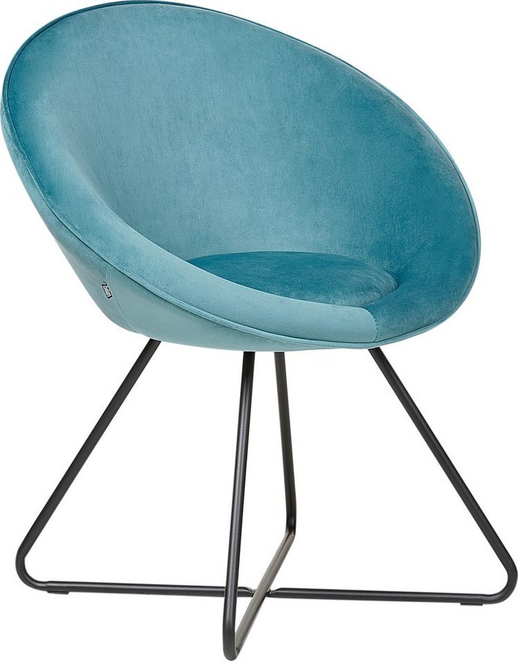 Beliani Krzesło welurowe niebieskie FLOBY II