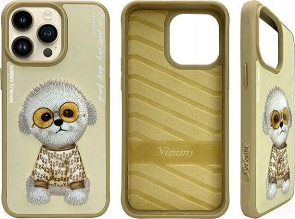 Nimmy iPhone 15 Pro Max 6.7" case khaki Glasses Cool Dog