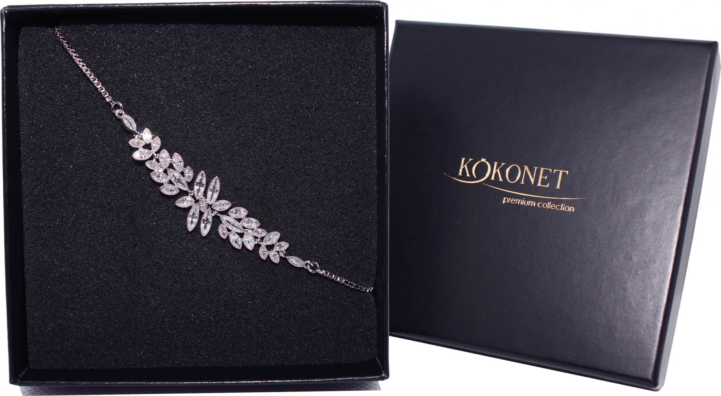 KOKONET BRANSOLETKA ślubna urocza srebrna JAKOŚĆ srebrna