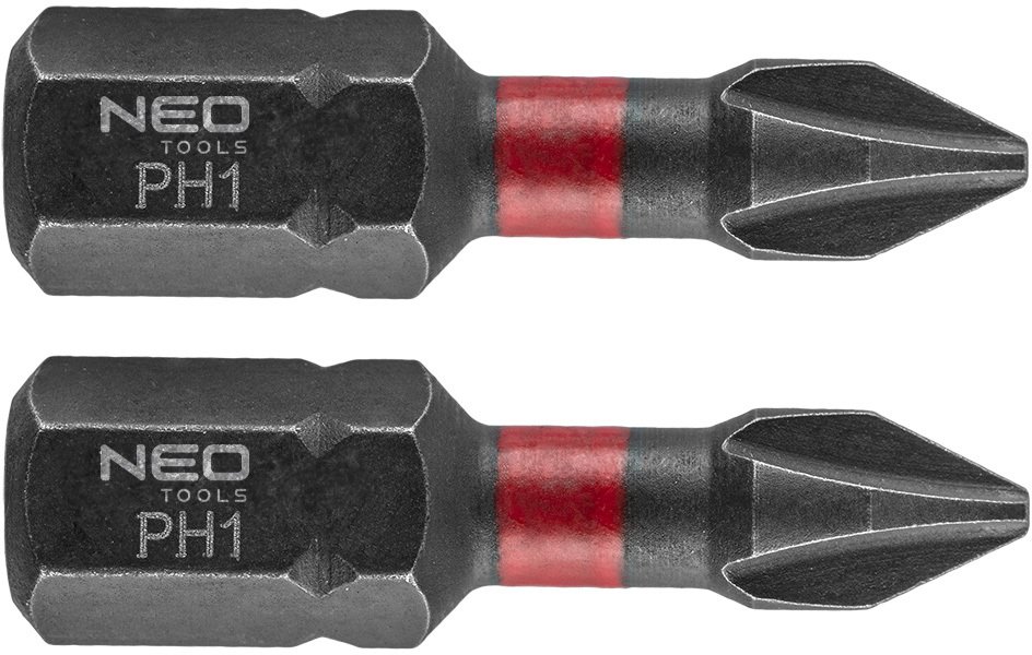 Neo Tools Udarowe bity PH1 x 25 mm, 2 sztuk