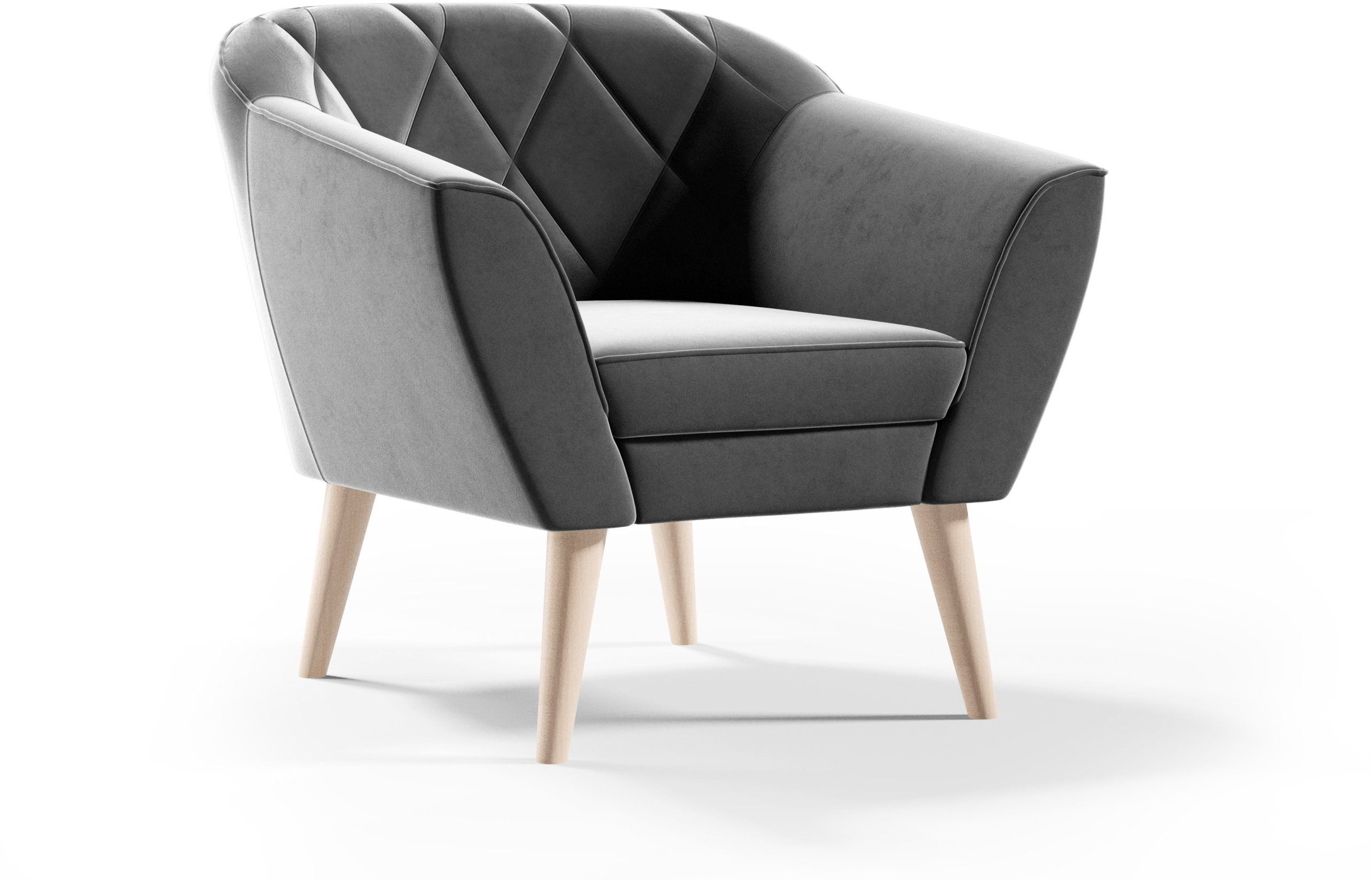 Fotel GLORIA styl skandynawski welur riviera 91