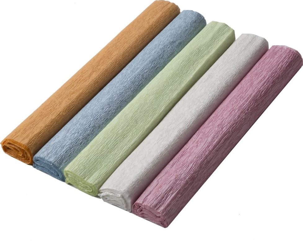 Happy Color Bibuła marszczona 25x200cm perłowa mix kolorów 5szt.