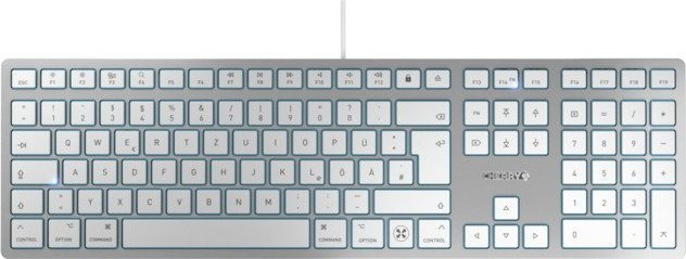 Klawiatura Cherry CHERRY KC 6000C FOR MAC klawiatura USB QWERTZ Niemiecki Srebrny