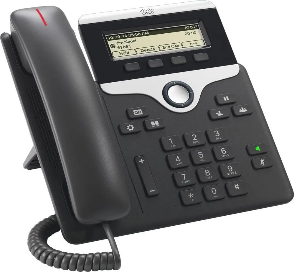 Telefon Cisco Third Party IP Phone CP-7811-3PCC-K9=: - SIP, SRTP, 0 Line Keys, Antracyt - Obsługiwane platformy: Asterisk, Broadsoft, Centile, Metaswi