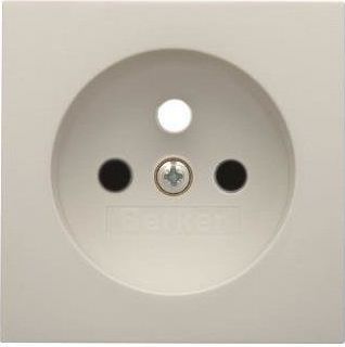 Hager Płytka czołowa z przesłonami styków do gniazda z uziemieniem biała (3965768999)