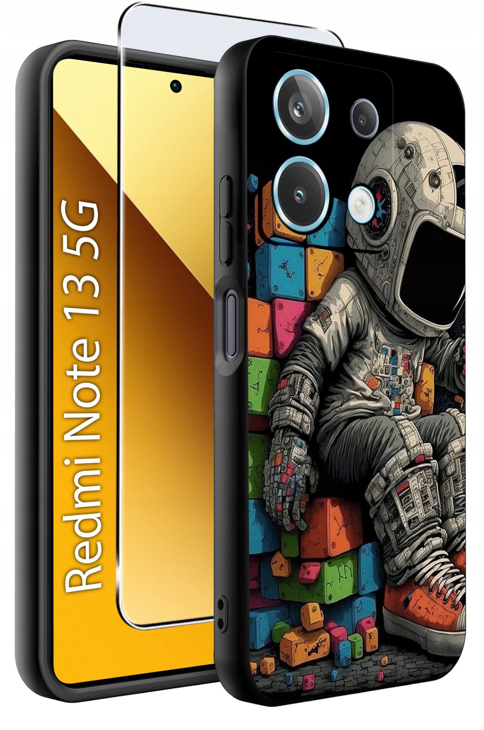 ETUI do Xiaomi Redmi Note 13 5G WZORY |SILIKONOWE MATT CASE +SZKŁO 9H