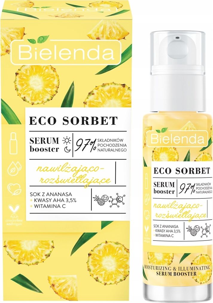 Bielenda BIELENDA Eco* Sorbet SERUM DO TWARZY nawilżająco-rozświetlające ANANAS + KWASY AHA 3,5% + WITAMINA C