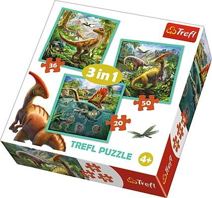 Trefl Puzzle 3w1 - Niezwykły świat dinozaurów (GXP-645298)