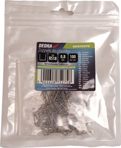 Dedra Zszywki do plastiku typ RS46, 0.6mm,M do narożnik.zew.100szt