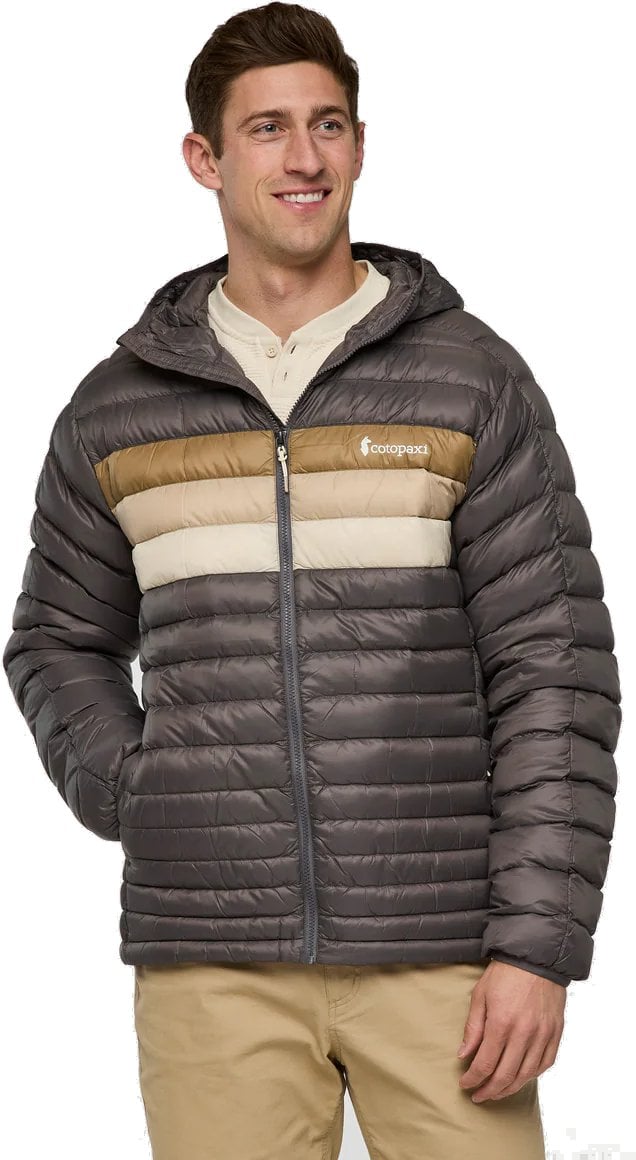 M'S Fuego Down Hooded Jacket, Cinder Stripes, M