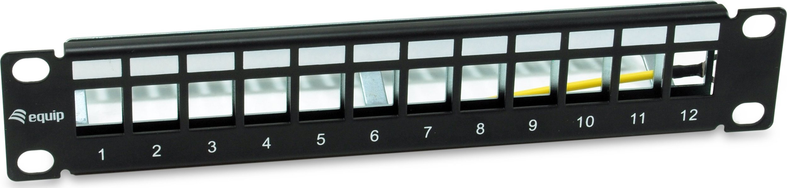 Equip Equip Patchpanel 12x Cat6A 10" FTP 1HE Keystone Montage sw