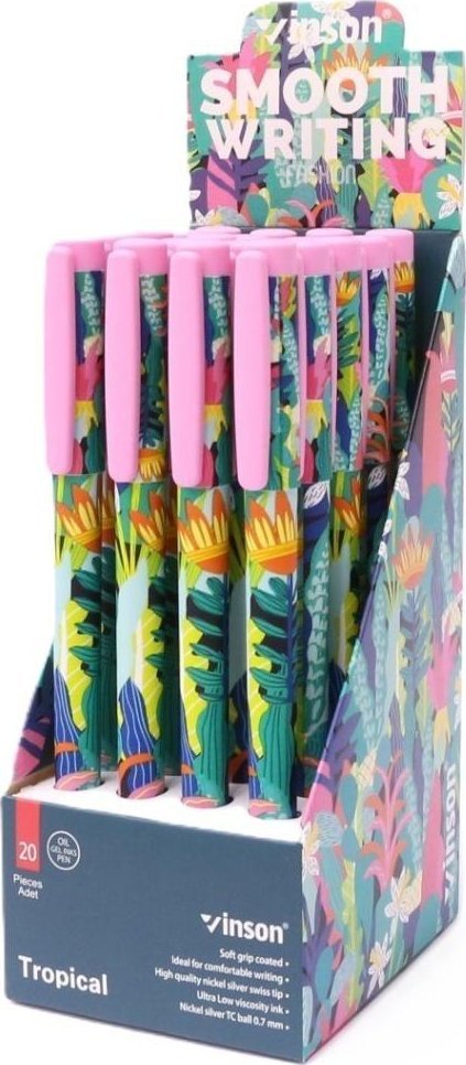 Toma Długopis z zatyczką Fashion Tropical nieb. (20szt)