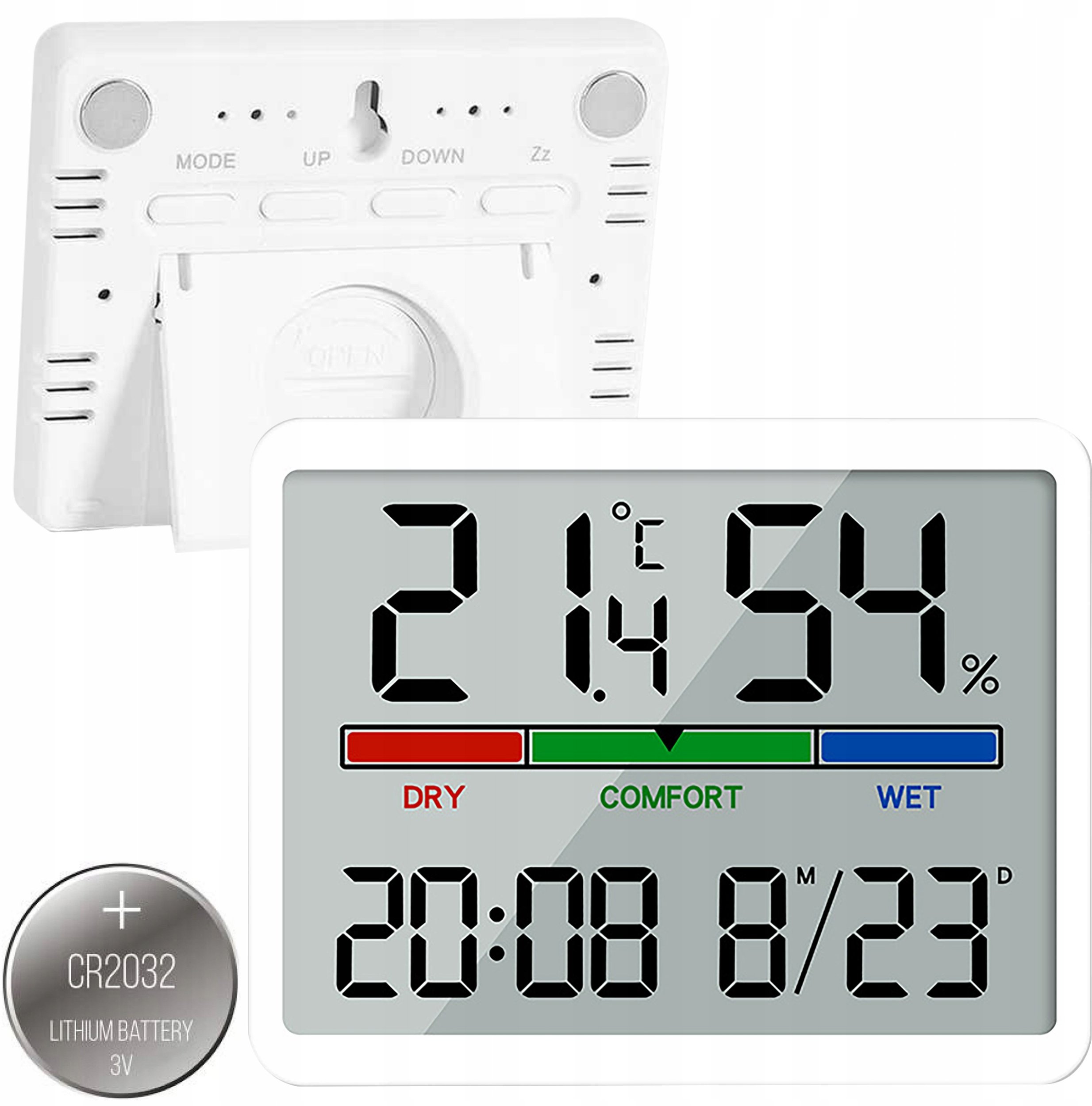 Stacja pogody Renew Force Bezprzewodowa data z Czujnikiem Wewnętrznym LCD