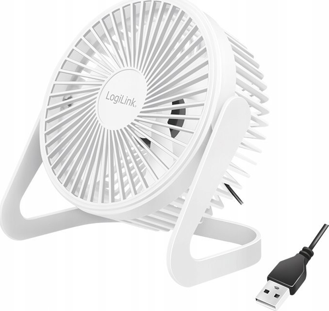 Wentylator USB LogiLink USB wentylator biurkowy 6'' biały