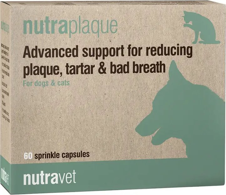 Nutravet Nutraplaque For Dogs & Cats 60kaps - Zaawansowane wsparcie w redukcji płytki nazębnej, kamienia nazębnego i nieświeżego oddechu