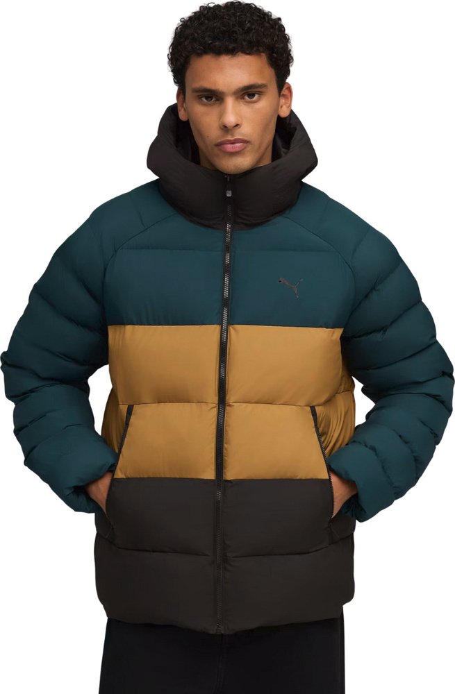 Kurtka męska Puma Mono Hooded zielono-brązowo-czarna 688367 75 L