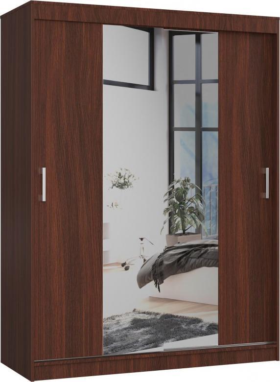 Fabryka Mebli Akord SZAFA PRZESUWNA 150 cm CLP Z LUSTREM WENGE