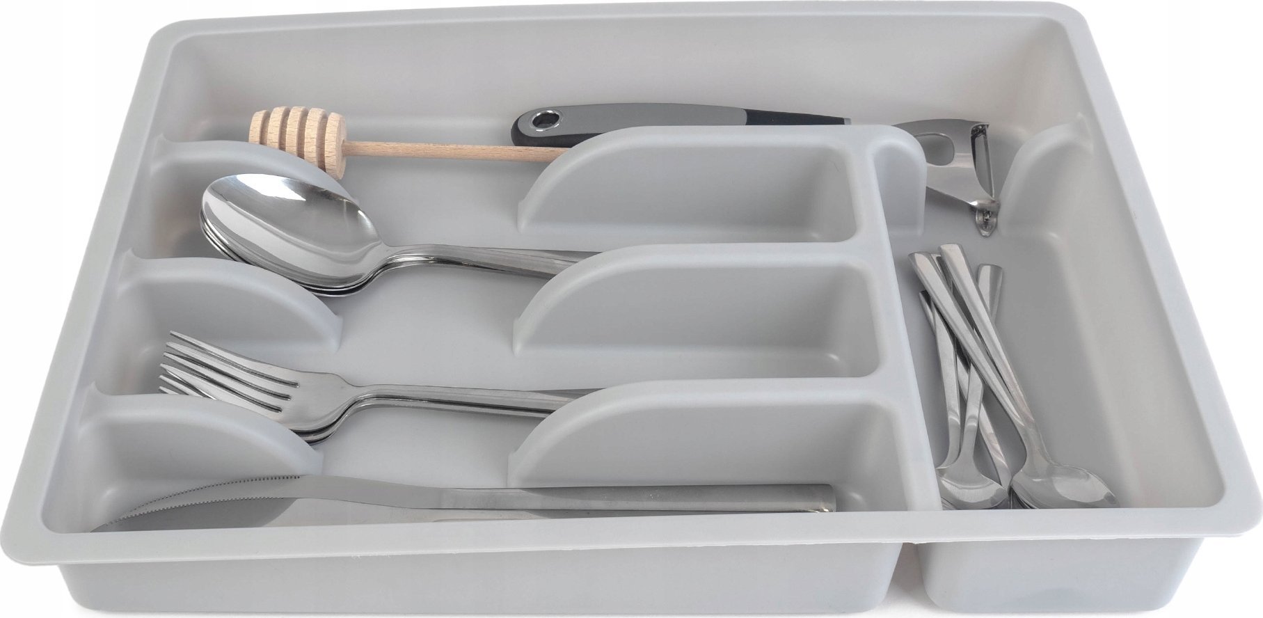 Kadax KADAX Wkład Do Szuflady Plastikowy Organizer Na sztućce Kuchenny Szary