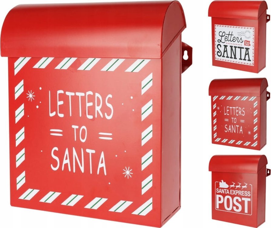 Koopman Skrzynka na listy do Św. Mikołaja 29cm świąteczna metalowa